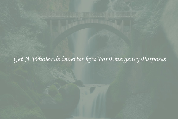 Get A Wholesale inverter kva For Emergency Purposes