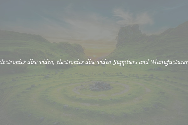 electronics disc video, electronics disc video Suppliers and Manufacturers