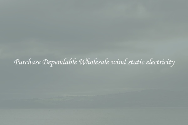 Purchase Dependable Wholesale wind static electricity
