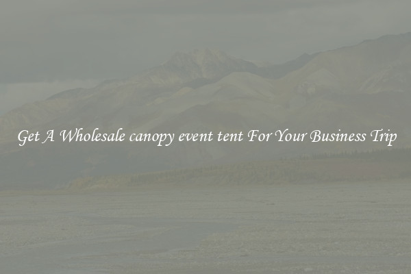 Get A Wholesale canopy event tent For Your Business Trip