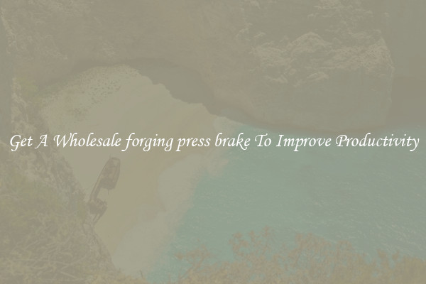Get A Wholesale forging press brake To Improve Productivity